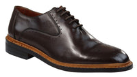 Zapatos Oxford Brogue para hombre, de cuero marrón y negro con cordones y construcción Goodyear Welted.