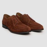 Brera - Zapatos Derby clásicos de ante marrón con cordones para hombre