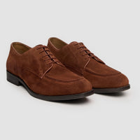 Brera - Zapatos Derby clásicos de ante marrón con cordones para hombre