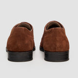 Brera - Zapatos Derby clásicos de ante marrón con cordones para hombre