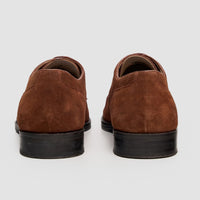 Brera - Zapatos Derby clásicos de ante marrón con cordones para hombre