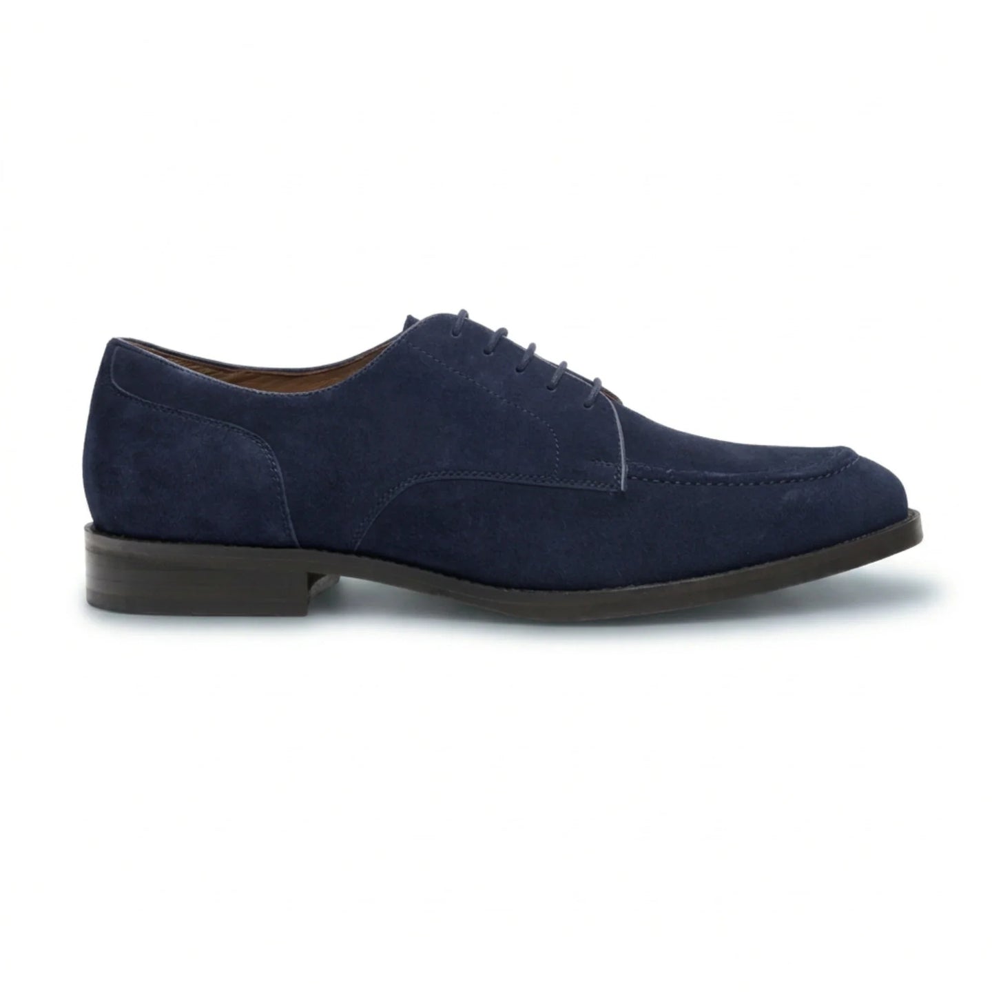 Brera - Zapatos Derby clásicos de ante azul marino con cordones para hombre