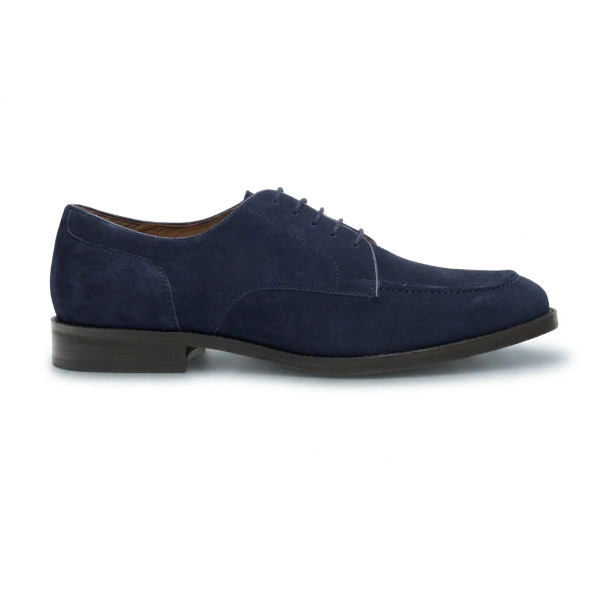 Brera - Zapatos Derby clásicos de ante azul marino con cordones para hombre