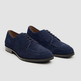 Brera - Zapatos Derby clásicos de ante azul marino con cordones para hombre