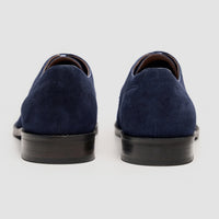 Brera - Zapatos Derby clásicos de ante azul marino con cordones para hombre