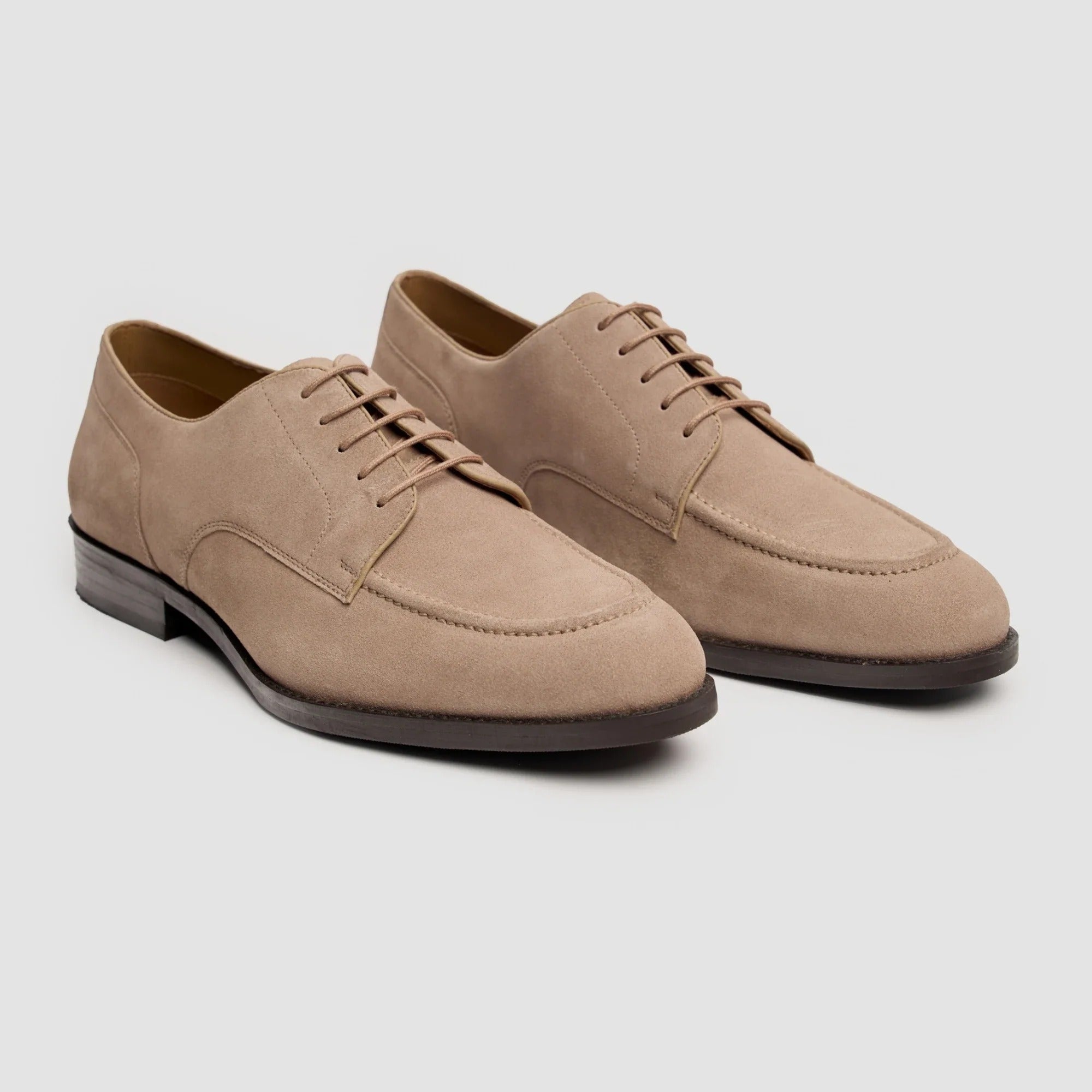 Brera - Zapatos Derby clásicos de ante color arena con cordones para hombre