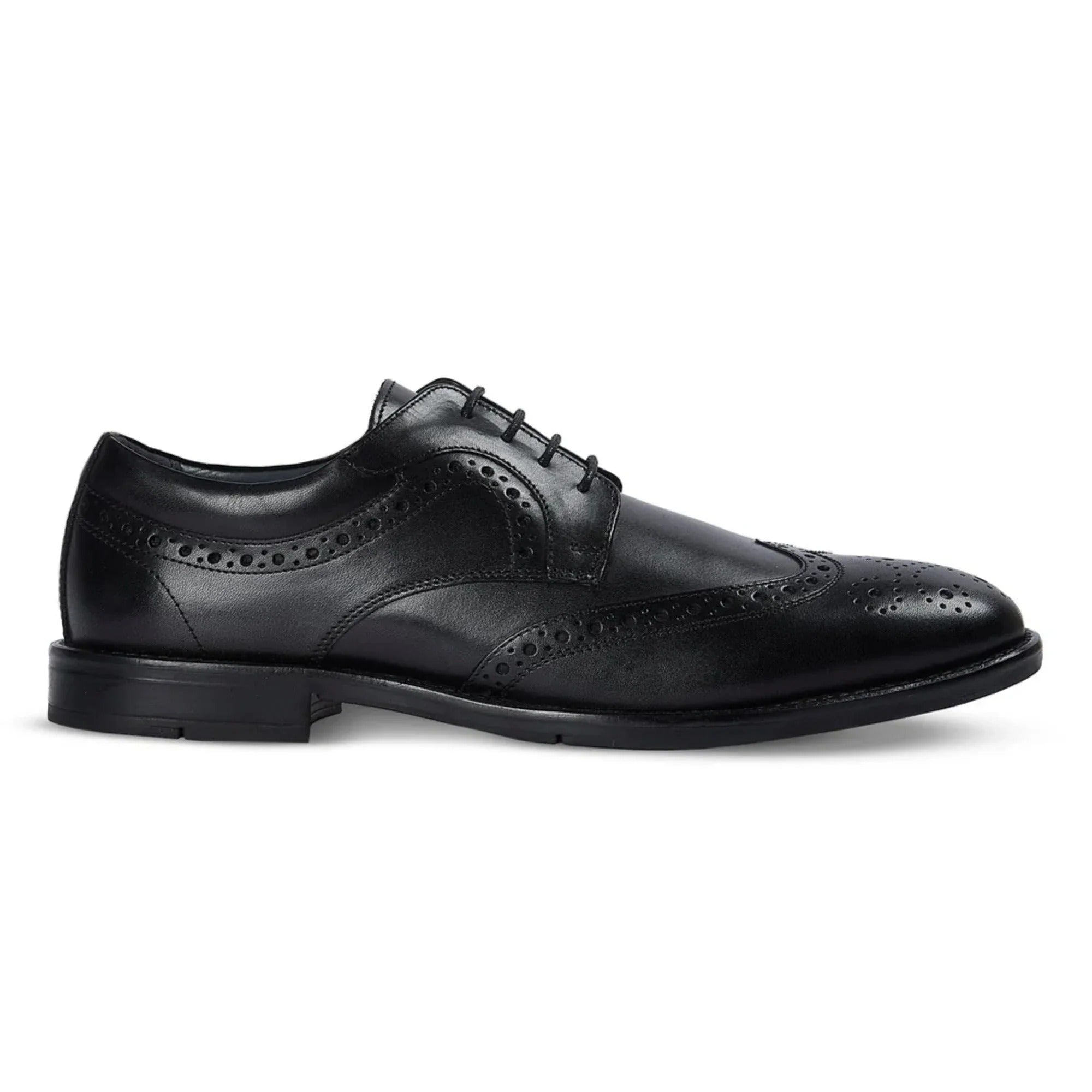 Cambridge - Zapatos Derby Brogue Wingtip para hombre, color negro.
