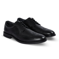 Cambridge - Zapatos Derby Brogue Wingtip para hombre, color negro.