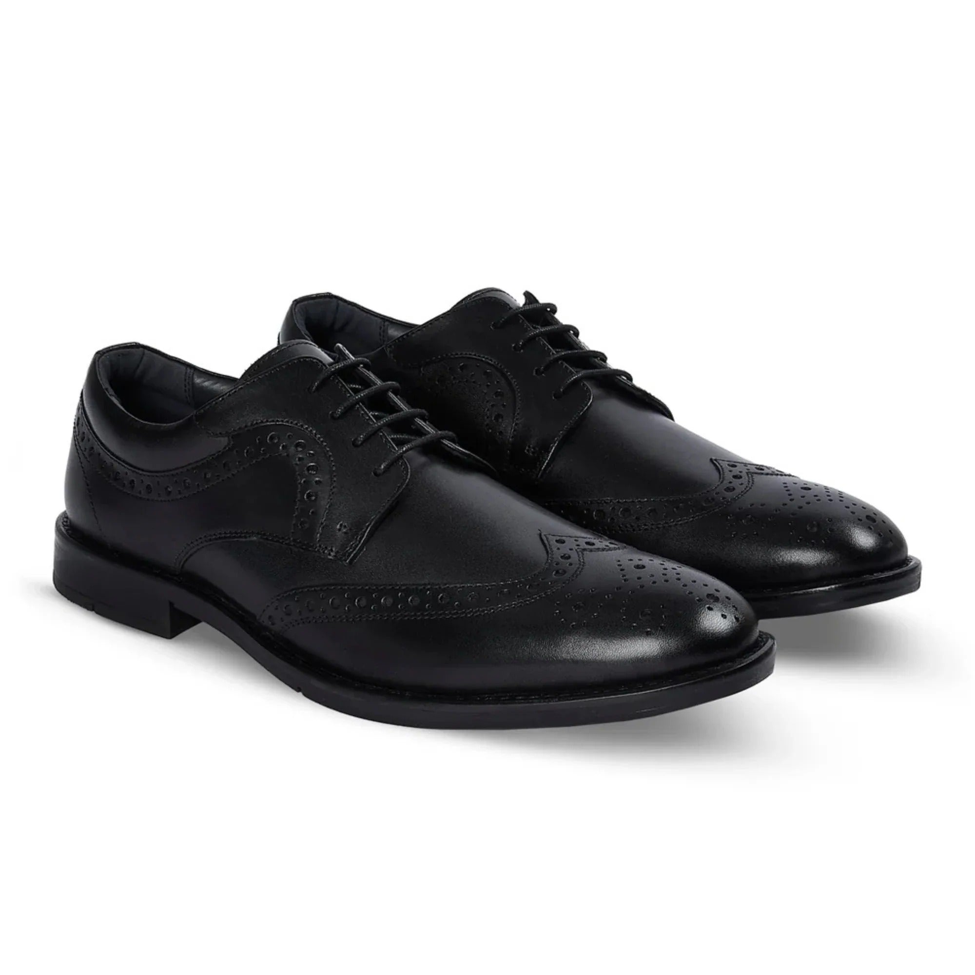 Cambridge - Zapatos Derby Brogue Wingtip para hombre, color negro.