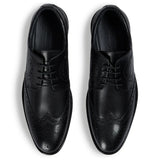 Cambridge - Zapatos Derby Brogue Wingtip para hombre, color negro.