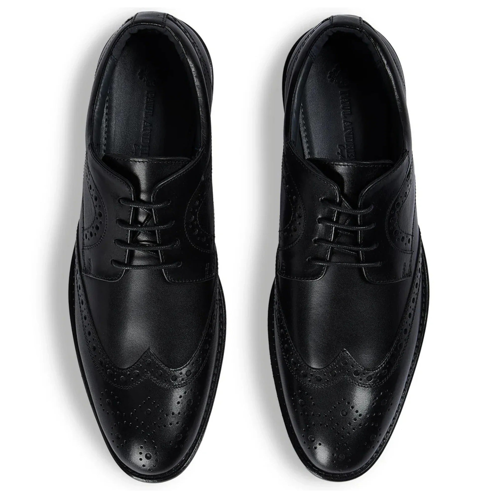 Cambridge - Zapatos Derby Brogue Wingtip para hombre, color negro.
