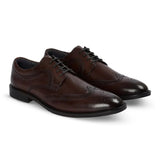 Cambridge - Zapatos Derby Brogue Wingtip para hombre, color marrón oscuro