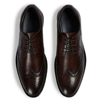 Cambridge - Zapatos Derby Brogue Wingtip para hombre, color marrón oscuro
