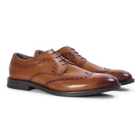 Cambridge - Zapatos Derby Brogue Wingtip para hombre en color marrón claro
