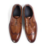 Cambridge - Zapatos Derby Brogue Wingtip para hombre en color marrón claro