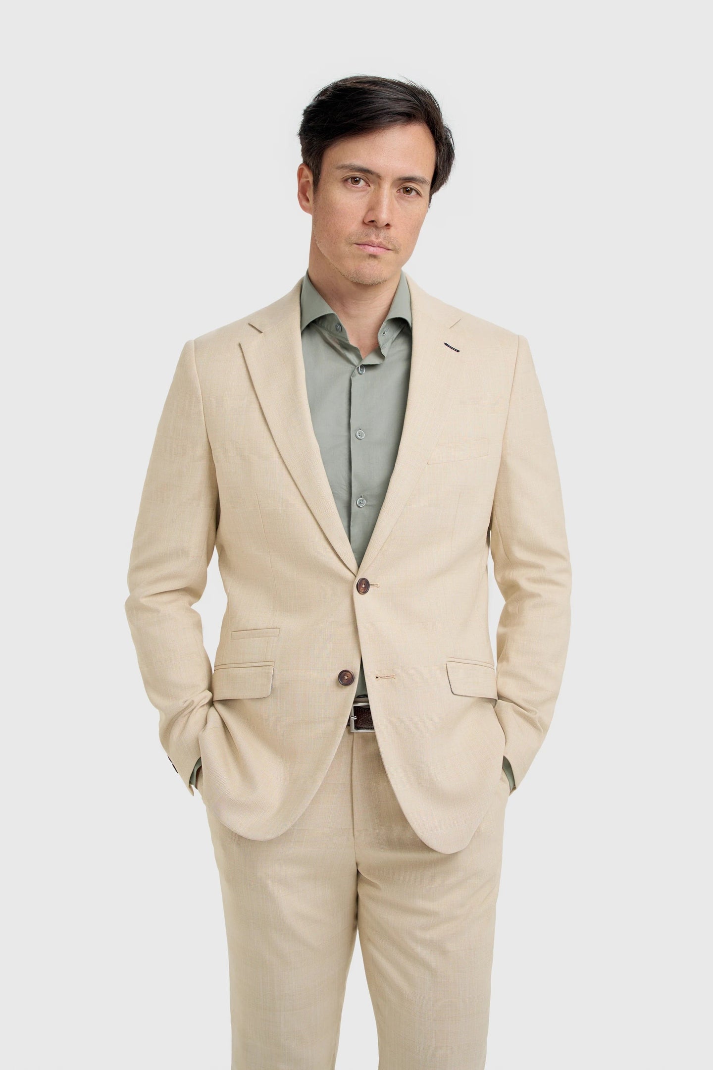 Camden - Blazer de cuadros beige para hombre