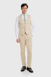 Camden - Chaleco de cuadros beige para hombre