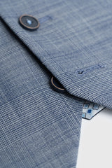 Camden - Traje de tres piezas a cuadros azul para hombre