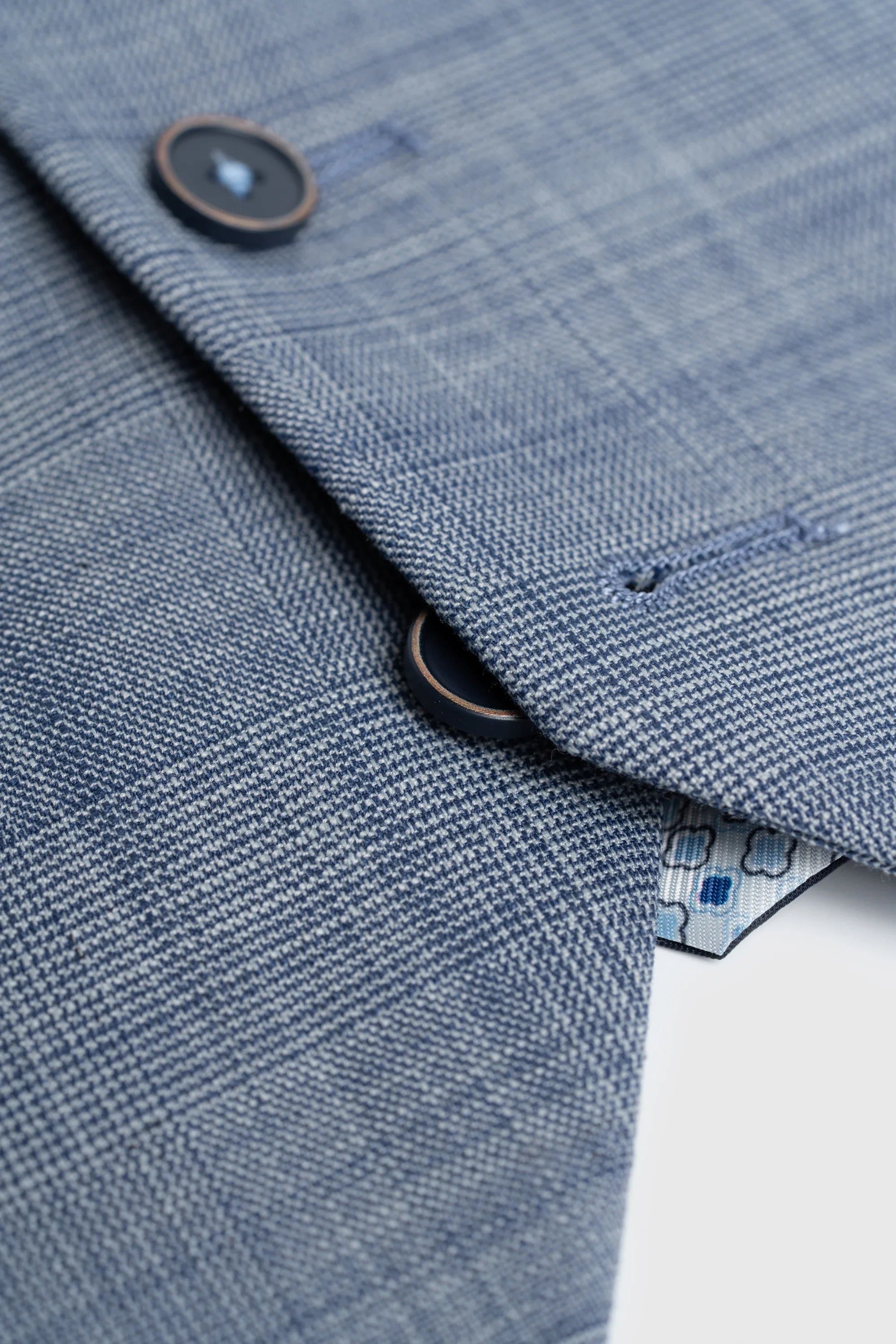 Camden - Traje de tres piezas a cuadros azul para hombre