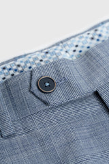 Camden - Traje de tres piezas a cuadros azul para hombre