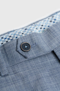 Camden - Traje de tres piezas a cuadros azul para hombre