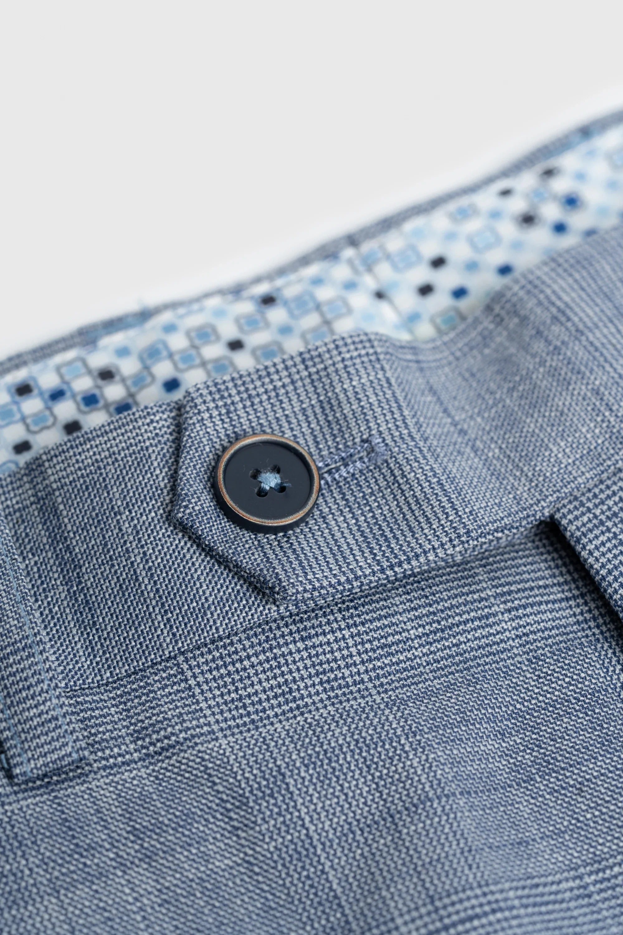 Camden - Traje de tres piezas a cuadros azul para hombre