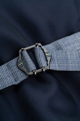 Camden - Traje de tres piezas a cuadros azul para hombre