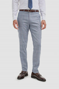 Camden - Traje de tres piezas a cuadros azul para hombre