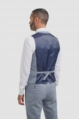 Camden - Chaleco azul a cuadros para hombre
