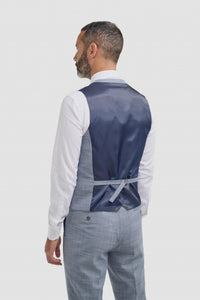 Camden - Chaleco azul a cuadros para hombre