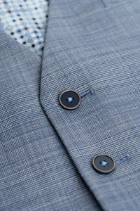 Camden - Chaleco azul a cuadros para hombre