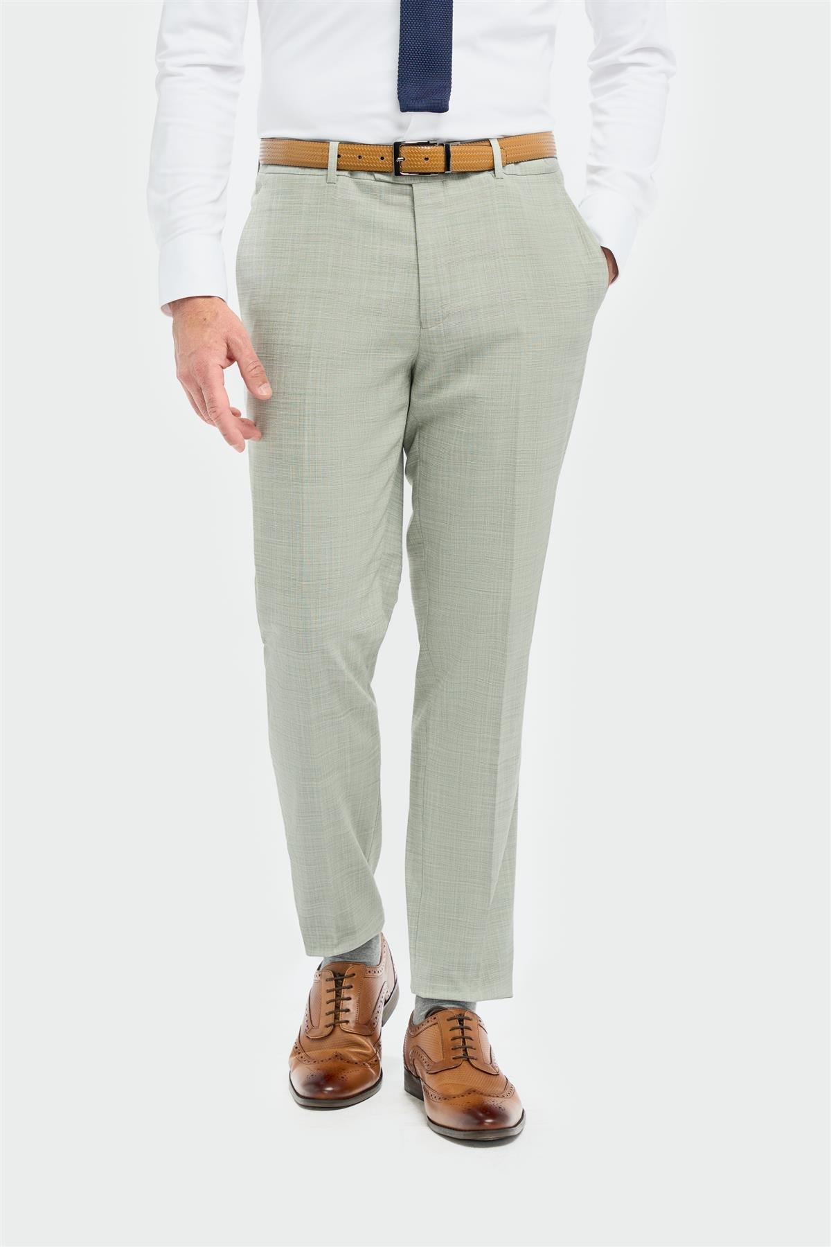 Camden - Pantalones de hombre color verde salvia