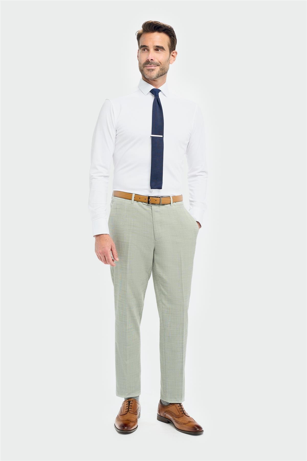 Camden - Pantalones de hombre color verde salvia