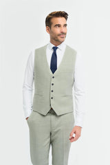 Camden - Chaleco verde salvia para hombre