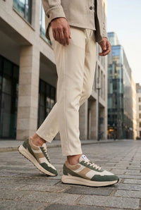 Canbera - Zapatillas deportivas ligeras de ante verde salvia para hombre
