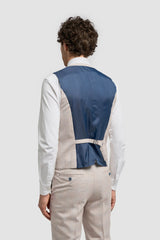 Caridi - Chaleco de boda de tweed beige para hombre