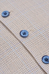 Caridi - Chaleco de boda de tweed beige para hombre