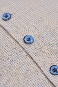 Caridi - Chaleco de boda de tweed beige para hombre