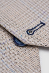 Caridi - Chaleco de boda de tweed beige para hombre