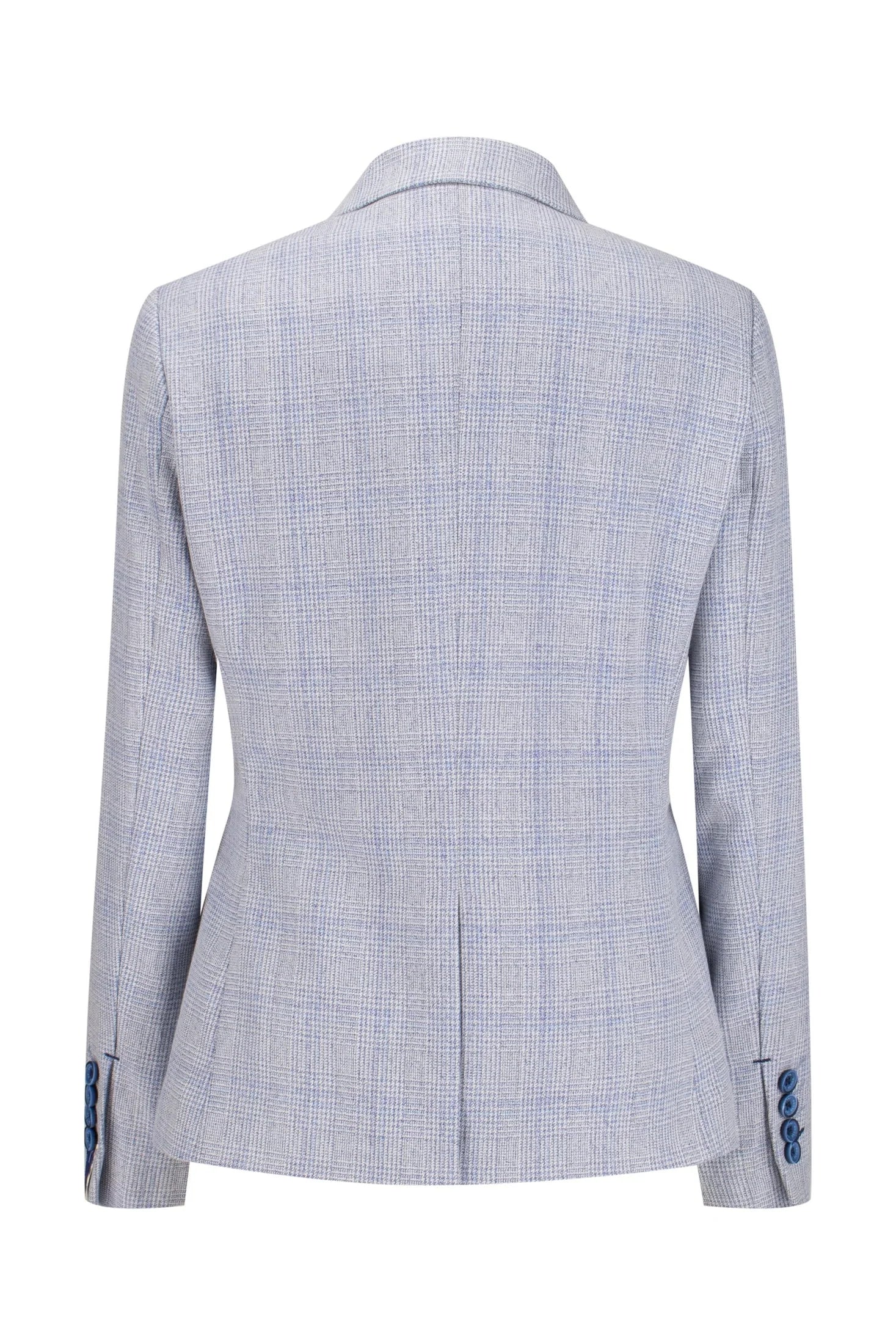 Blazer de tweed azul claro para mujer