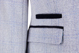 Blazer de tweed azul claro para mujer
