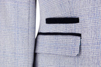 Blazer de tweed azul claro para mujer