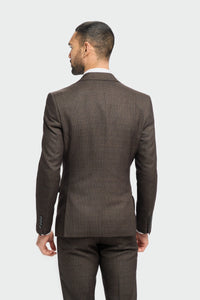 Caridi - Blazer de tweed marrón para hombre