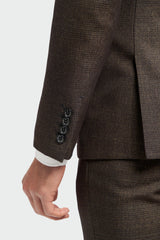 Caridi - Blazer de tweed marrón para hombre