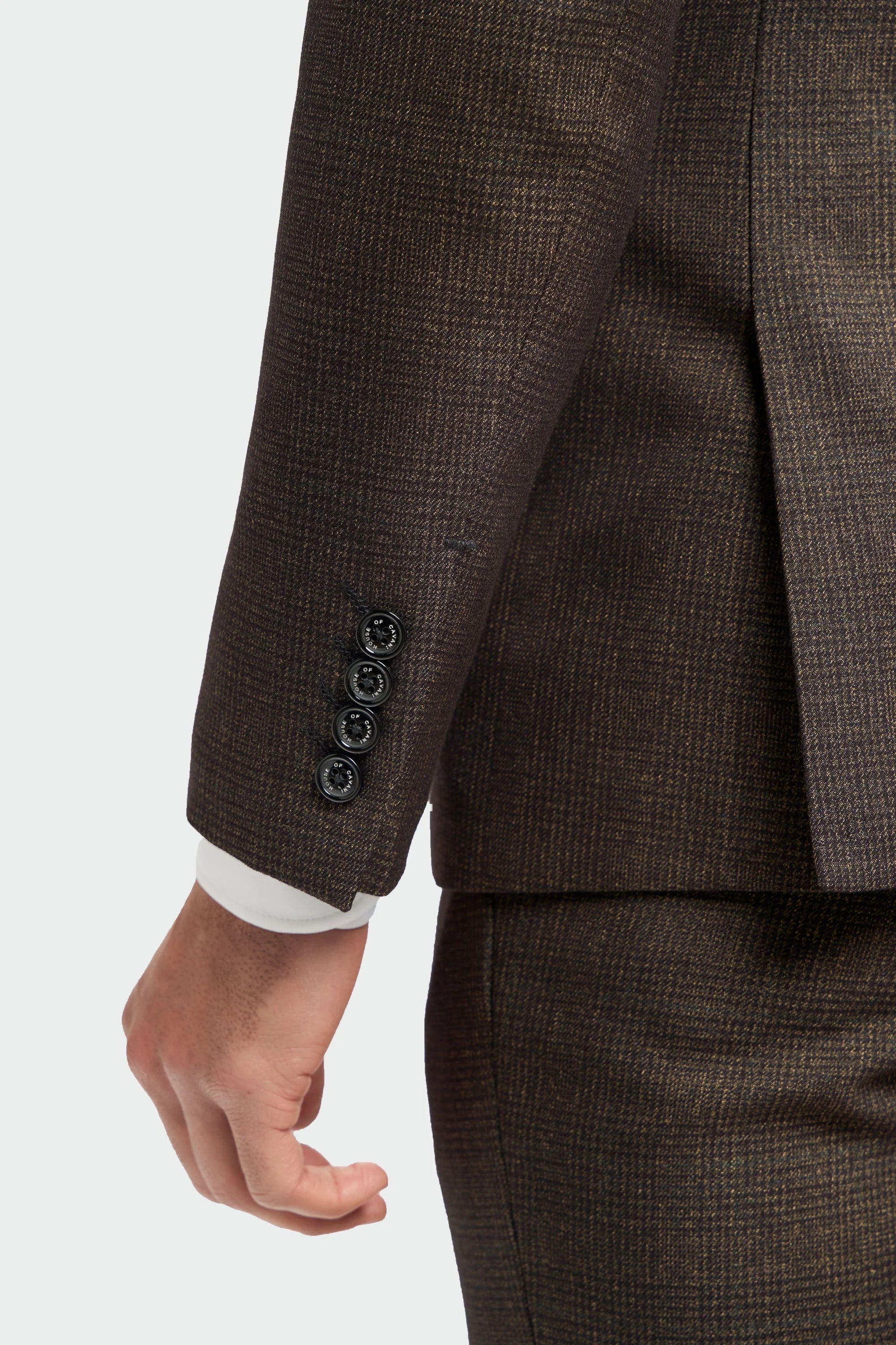 Caridi - Blazer de tweed marrón para hombre