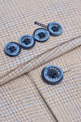 Caridi - Blazer de boda de tweed beige para hombre