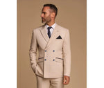 Caridi - Blazer cruzado beige para hombre