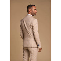 Caridi - Blazer cruzado beige para hombre