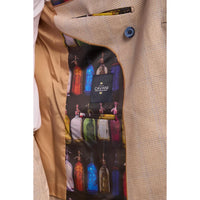 Caridi - Blazer cruzado beige para hombre