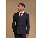 Caridi - Blazer cruzado azul marino para hombre